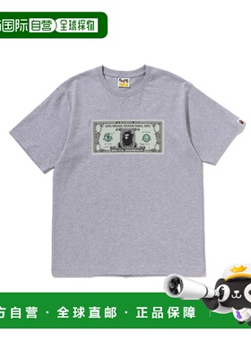 1h可退 日本直邮A BATHING APE男女同款纯棉短袖T恤 BANKNOTE纸币