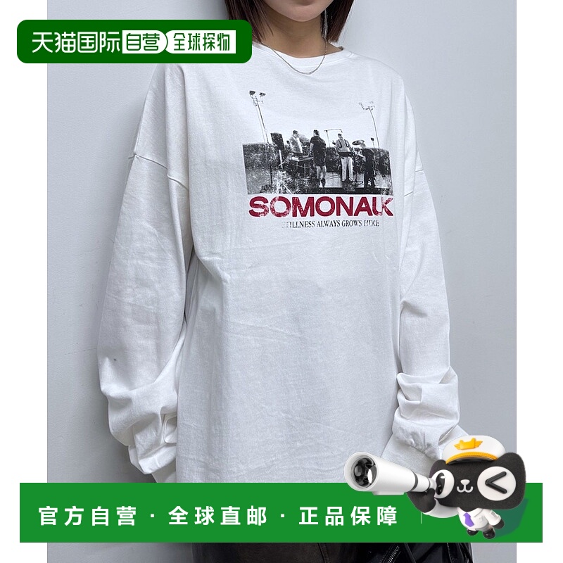 1h可退 日本直邮mline 女装 宽松版型 长款T恤 照片印花设计 MLZ1