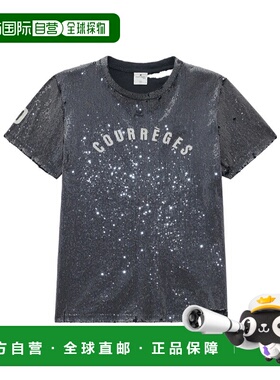 香港直邮Courreges 刺绣仿旧T恤 124JTS008JS0136短袖