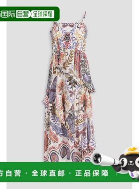 1h可退 香港直邮FARM RIO 女士 层叠印花双绉中长连衣裙 332201BO