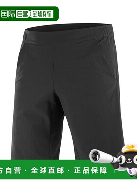 自营欧洲直邮Salomon Wayfarer男士黑色聚酰胺徒步短裤