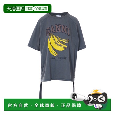 香港直邮GANNI 女士T恤 A1050047490 SS2026 军绿色 