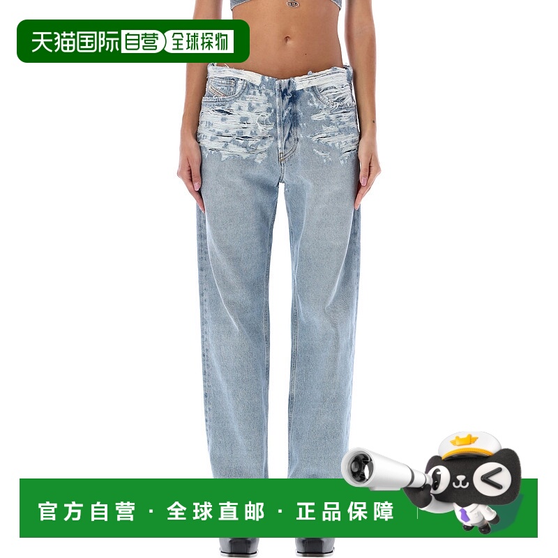 香港直邮DIESEL 女士牛仔裤 A09497007N701 SS2023 蓝色 Destroye