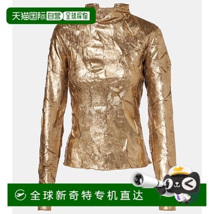 香港直邮GANNI 女士 1h可退 甘尼 舒适时 金属感上衣 metal金属色