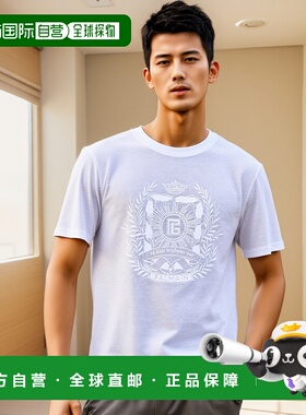 香港直邮BALMAIN 男士T恤 FH1EG000BD090FA AW2025 白色 Linen t-