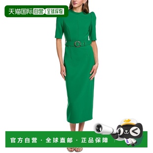 Puff Sleeve Midi 自营Carla green Belted Dress 美国奥 Ruiz