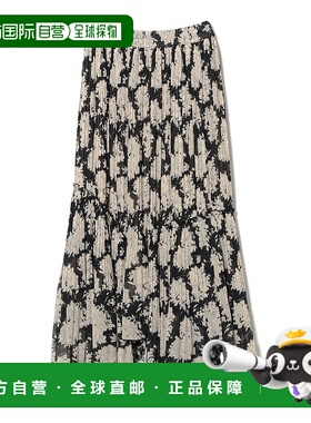 1h可退 日本直邮CORCOVADO 女装 优雅印花 花纹长裙 半透视雪纺中