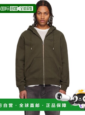 1h可退 香港直邮Givenchy 纪梵希 男士 標誌印花拉鍊連帽衫 BMJ0N