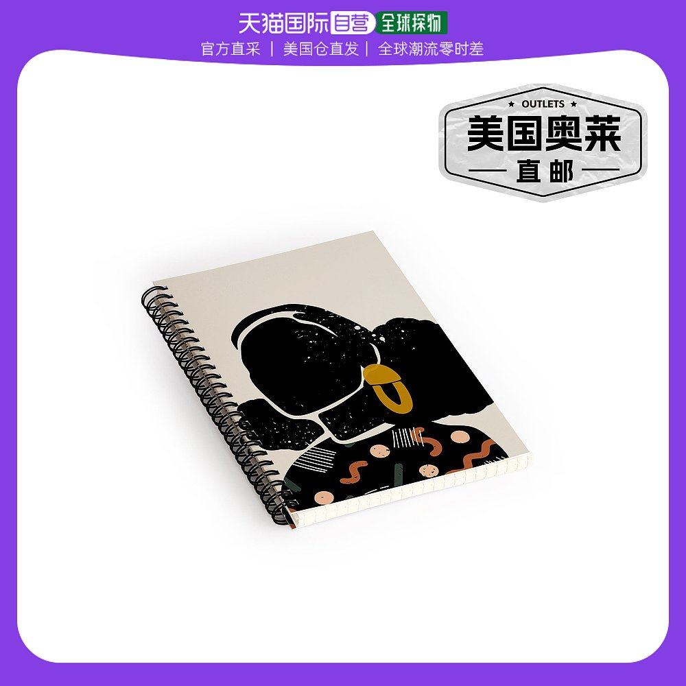 deny designsdomonique brown black hair no 4 笔记本-黑色 【美