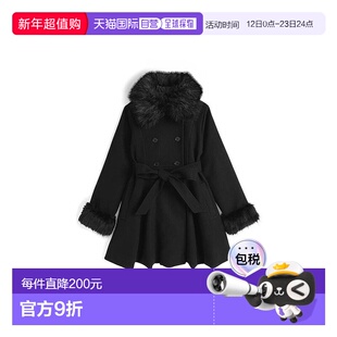 日本直邮GRL毛绒领口袖口可拆卸含腰带A字廓形皮草大衣外套ZE913