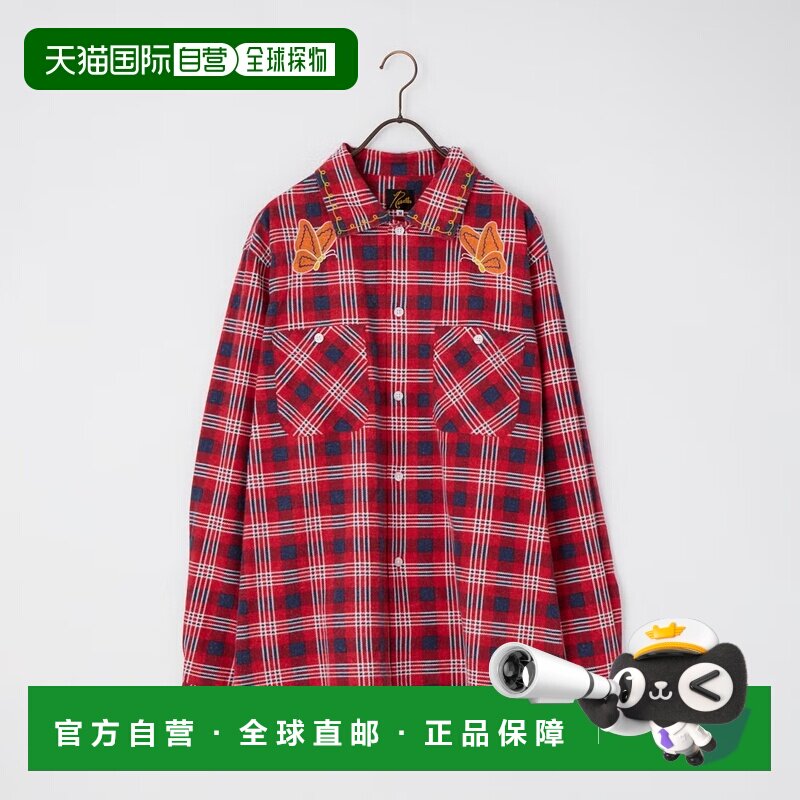 日本直邮Needles 男装 法兰绒格纹单扣衬衫 TY304 【付后1h可退】图片