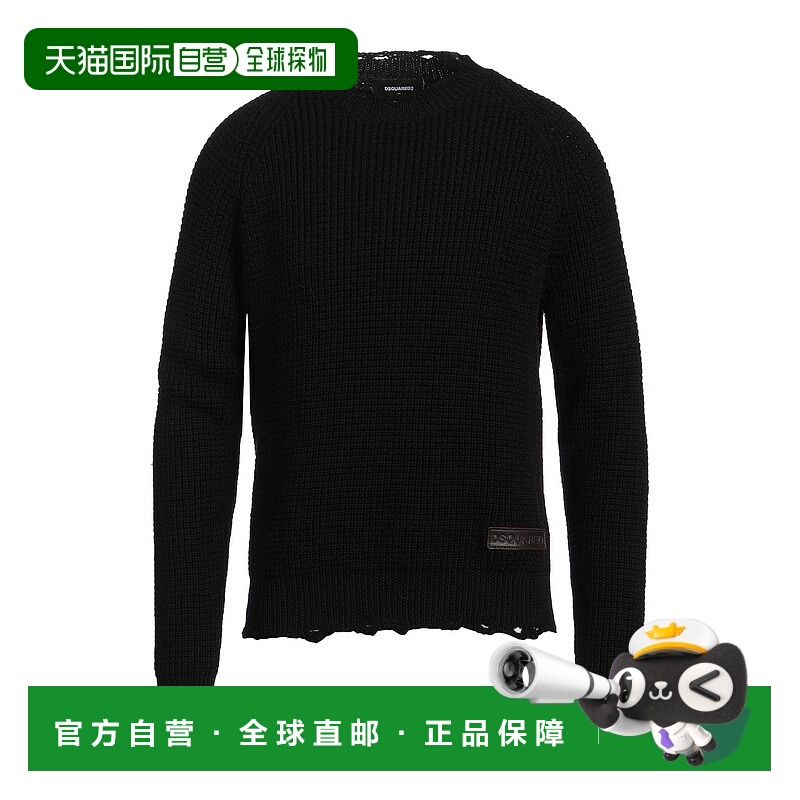 1h可退 香港直邮潮奢 Dsquared2 二次方 男士 毛衣 black黑色 舒