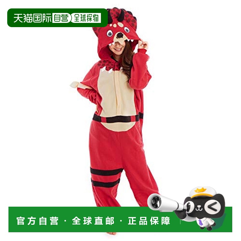 日本直邮Sazac成人款短绒连帽连体家居服睡衣红色堡垒之夜M码套装