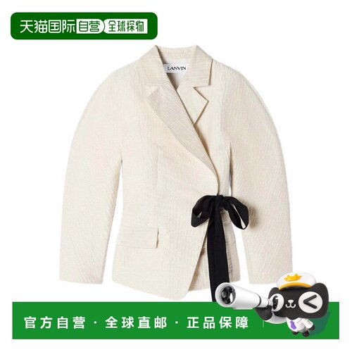 香港直邮LANVIN 女士西服 RWJA0011625602 SS2026 米白色 Blazer