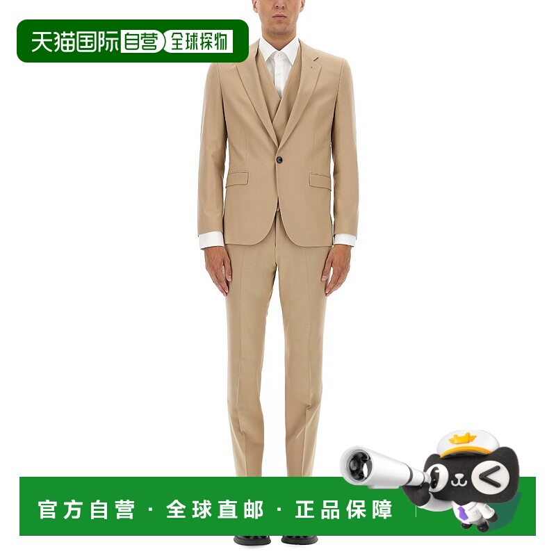 1h可退 香港直邮潮奢 boss 雨果 男士 修身三件套套装 5053010910