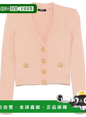 香港直邮BALMAIN 女士针织毛衣 DF1KL007KB070LB SS2025 粉红色