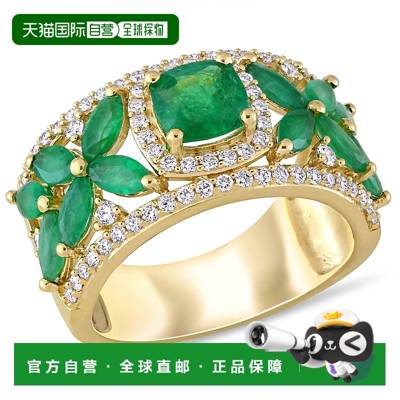 自营 Mimi & Max 2 1/2ct TGW Emerald 1/2ct TW Diamond Ring 14