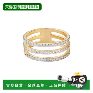 自营adornia14k Gold Plated CZ Triple Band Ring - gold 美国奥