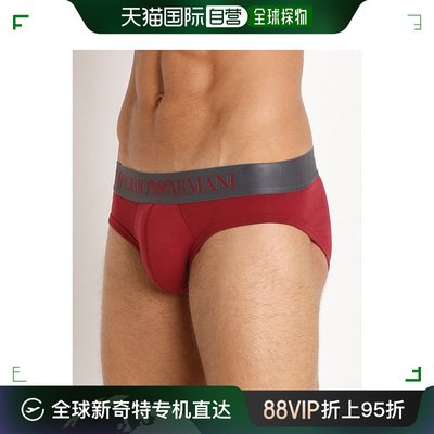 香港直邮EMPORIO ARMANI 酒红色男士内裤 39-111285-6A729-04275