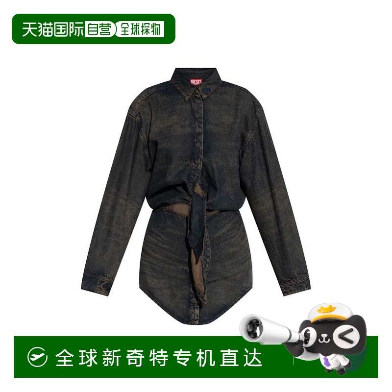 1h可退 欧洲直邮diesel 女士 连衣裙新款长袖同款复古裙子牛仔