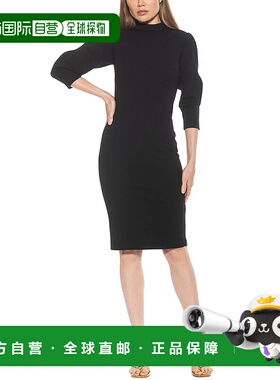 自营Alexia Admor Logan Sheath Dress - black 美国奥莱直发