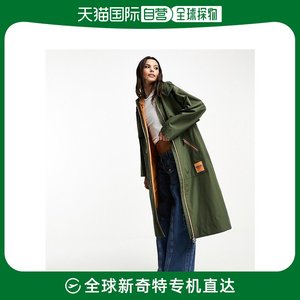 香港直邮潮奢 Barbour 女士Barbour x  连帽防水橄榄绿大衣(独家)