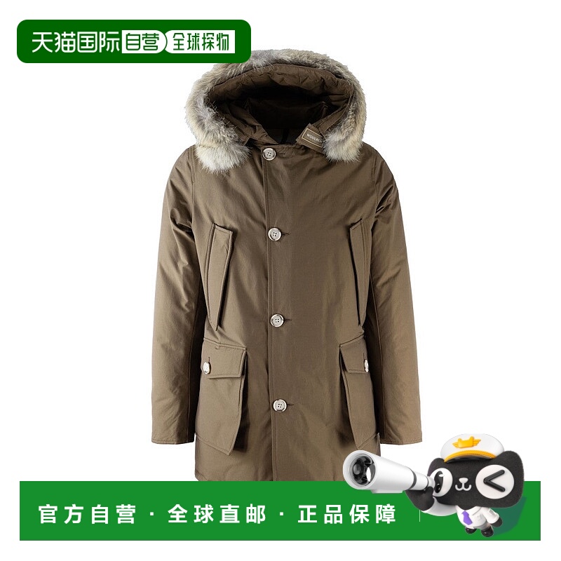 自营woolrich可拆卸棕色毛皮北极派克大衣-棕色 美国奥莱直发