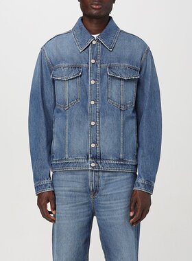 FENDI 男士夹克 FW1027AS02F0RBB AW2024 蓝色 单排扣牛仔夹克