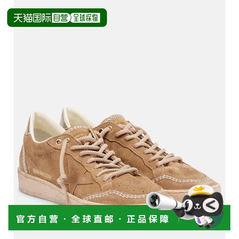 香港直邮GOLDEN GOOSE 女士 Ball 星星刺绣绒面革运动鞋