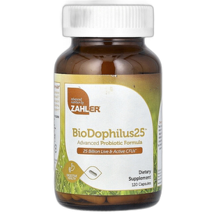 香港直邮Zahler,BioDophilus25，高级益生菌，250亿CFU，120粒胶