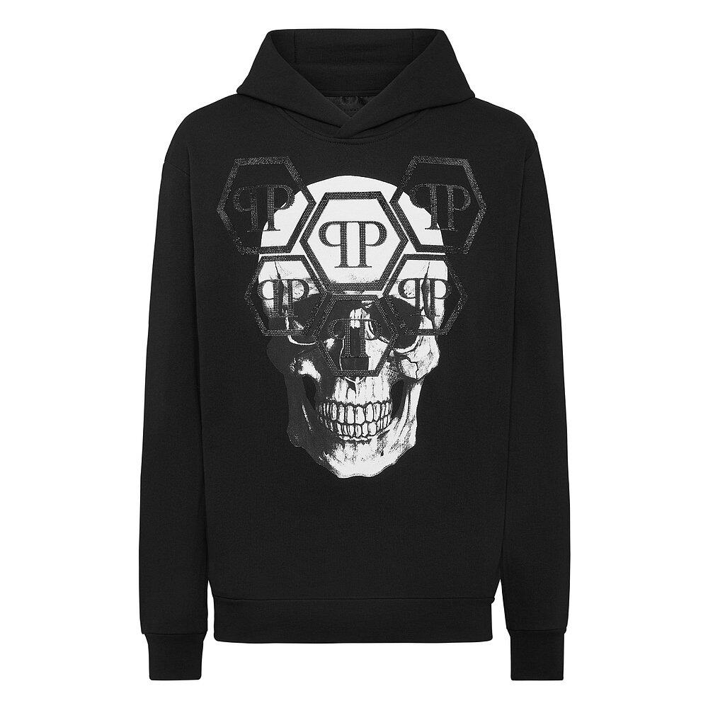 philipp plein【美国奥莱】直发 连帽衫 长袖 骷髅 - 黑色
