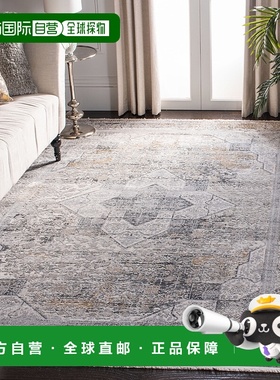 自营safaviehEclipse Machine Made Area Rug，浅灰色/灰色传统风