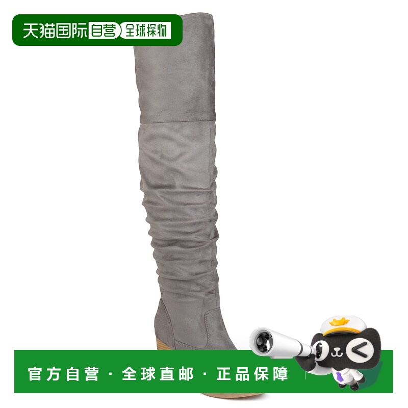 自营 Journee Collection 女式宽宽小牛皮 Kaison 靴子 - 灰色 美