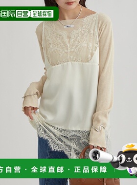 1h可退 日本直邮mystic 女装 蕾丝拼接缎面吊带背心 MYZ1052206A0