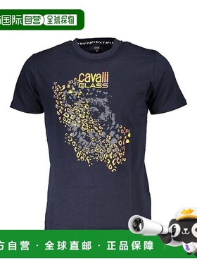 自营Cavalli Class棉质男式T恤-蓝色 美国奥莱直发