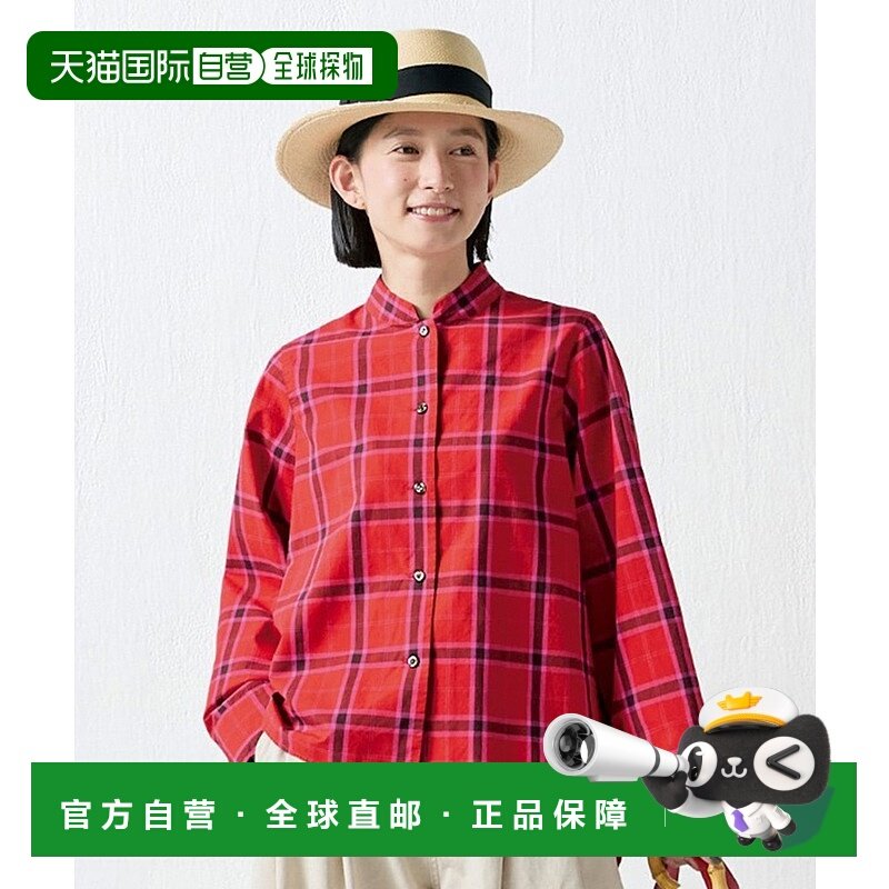 1h可退 日本直邮Sunny clouds 女士红色格纹宽松衬衫 372105