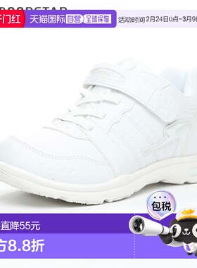 日本直邮Moonstar J754 儿童运动鞋白色女童全白款2E 码童鞋鞋子1