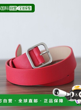日本直邮florge 男女通用方形扣宽皮革风格腰带 FL8218EW009594