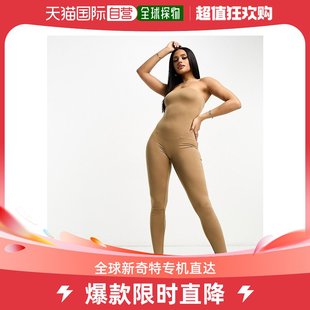 女士unitard 设计柔软触感抹胸咖啡色连体裤 ASOS 香港直邮潮奢