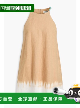 1h可退 香港直邮潮奢 Staud 女士 Cabo 精饰扎染亚麻迷你连衣裙 R