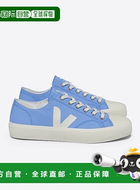 自营欧洲直邮VEJA Wata II系列女士岩石色/水蓝色帆布V标识低帮运