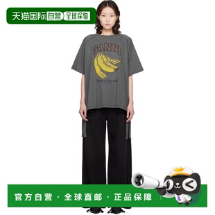 1h可退 香港直邮潮奢 GANNI 甘尼 女士 灰色 Banana T 恤 A1050
