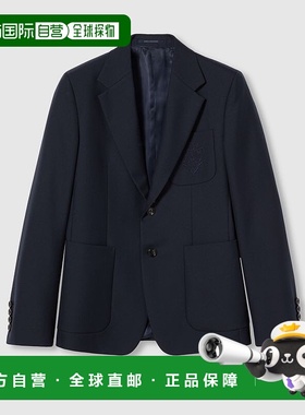 自营欧洲直邮Gucci古驰男士深蓝色Liftboy 刺绣 Tickle 夹克