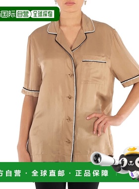 自营 Burberry驼色Tierney保龄球睡衣衬衫-驼色 美国奥莱直发