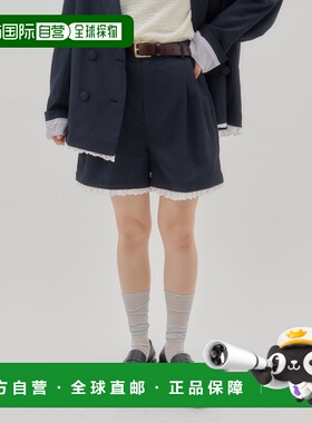 1h可退 日本直邮umm. 女士 褶皱短裤 裙摆可拆卸蕾丝设计 DCU1061