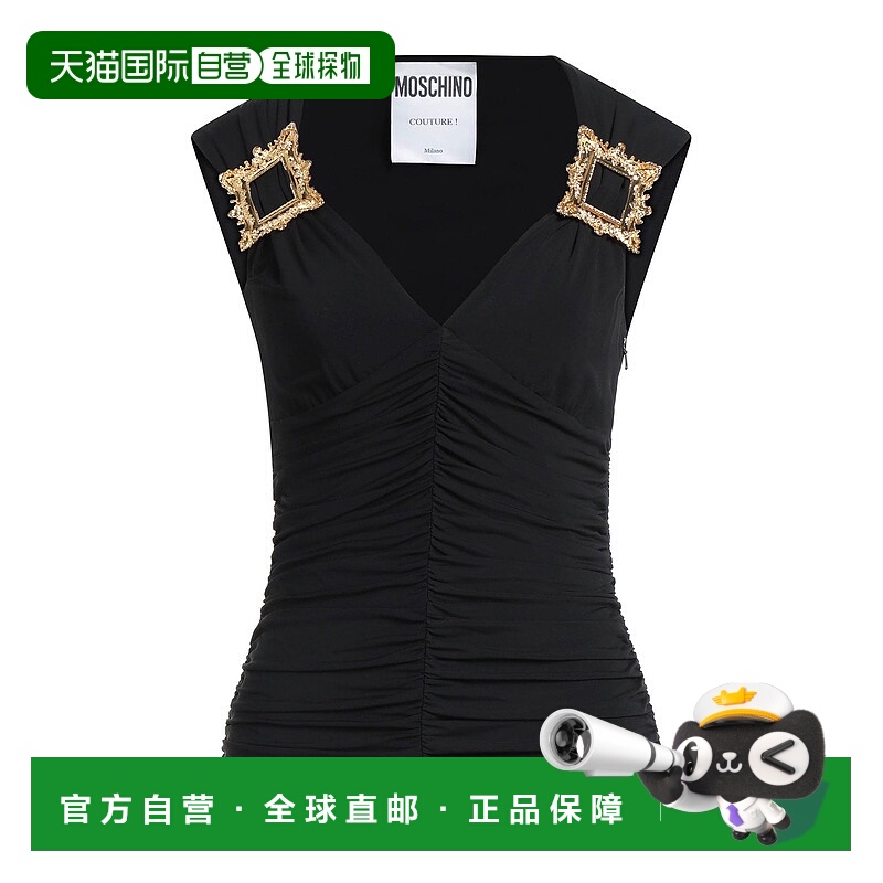 1h可退 香港直邮Moschino 莫斯奇诺 女士 上衣 black黑色 舒适时
