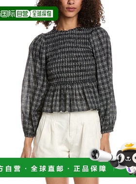 自营 the great.THE GREAT The Contessa 亚麻混纺上衣 - 蓝色 美