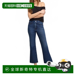 美国奥莱直发 自营 good american好腿短款 靛蓝迷你靴牛仔裤