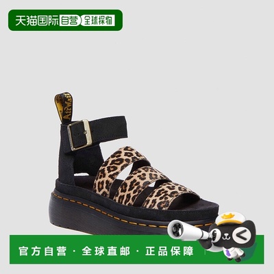 自营欧洲直邮DrMartens马丁大夫 Clarissa II女士米色豹纹皮革厚