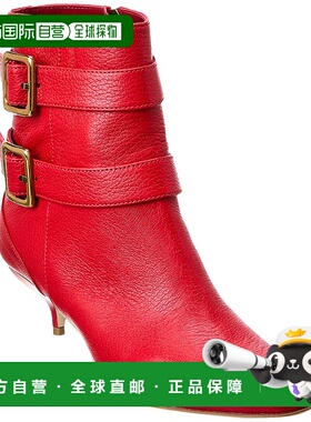 自营Manolo Blahnik Alciona 50 皮革短靴 - 红色 美国奥莱直发